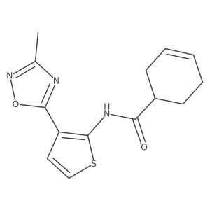N-(3-(3-methyl-1,2,4-oxadiazol-5-yl)thiophen-2-yl)cyclohex-3-enecarboxamide Structure