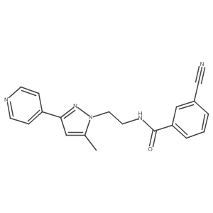 3-cyano-N-(2-(5-methyl-3-(pyridin-4-yl)-1H-pyrazol-1-yl)ethyl)benzamide Structure