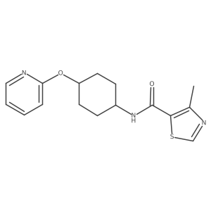 4-methyl-N-((1r,4r)-4-(pyridin-2-yloxy)cyclohexyl)thiazole-5-carboxamide结构式