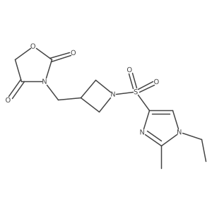 3-((1-((1-ethyl-2-methyl-1H-imidazol-4-yl)sulfonyl)azetidin-3-yl)methyl)oxazolidine-2,4-dione结构式