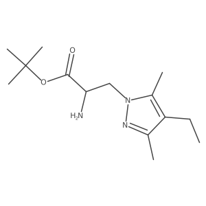 tert-butyl 2-amino-3-(4-ethyl-3,5-dimethyl-1H-pyrazol-1-yl)propanoate结构式