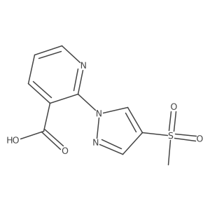 2-(4-methanesulfonyl-1H-pyrazol-1-yl)pyridine-3-carboxylic acid Structure