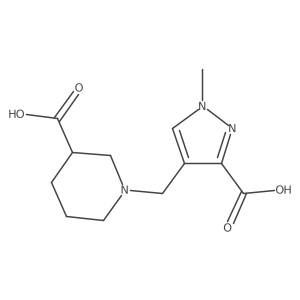 1-[(3-carboxy-1-methyl-1H-pyrazol-4-yl)methyl]piperidine-3-carboxylic acid Structure