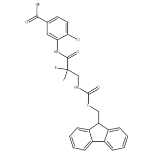 4-chloro-3-[3-({[(9H-fluoren-9-yl)methoxy]carbonyl}amino)-2,2-difluoropropanamido]benzoic acid Structure