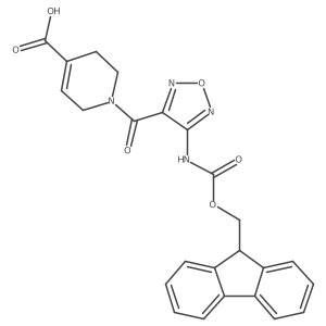 1-[4-({[(9H-fluoren-9-yl)methoxy]carbonyl}amino)-1,2,5-oxadiazole-3-carbonyl]-1,2,3,6-tetrahydropyridine-4-carboxylic acid结构式