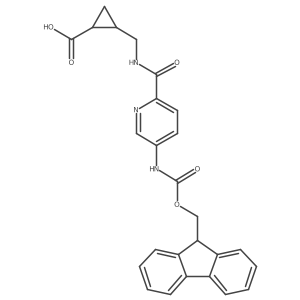 2-({[5-({[(9H-fluoren-9-yl)methoxy]carbonyl}amino)pyridin-2-yl]formamido}methyl)cyclopropane-1-carboxylic acid结构式
