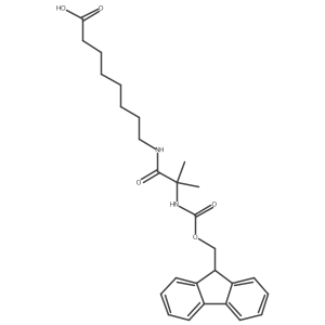8-[2-({[(9H-fluoren-9-yl)methoxy]carbonyl}amino)-2-methylpropanamido]octanoic acid结构式