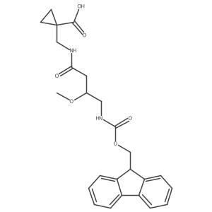 1-{[4-({[(9H-fluoren-9-yl)methoxy]carbonyl}amino)-3-methoxybutanamido]methyl}cyclopropane-1-carboxylic acid Structure