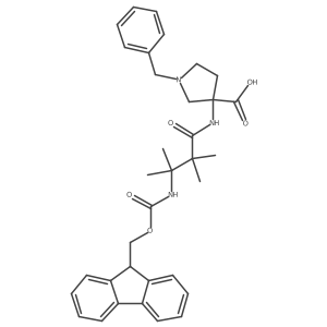 1-benzyl-3-[3-({[(9H-fluoren-9-yl)methoxy]carbonyl}amino)-2,2,3-trimethylbutanamido]pyrrolidine-3-carboxylic acid结构式