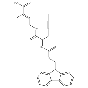 4-[2-({[(9H-fluoren-9-yl)methoxy]carbonyl}amino)hex-4-ynamido]-2-methylbut-2-enoic acid结构式
