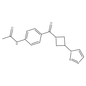 N-(4-(3-(1H-1,2,3-triazol-1-yl)azetidine-1-carbonyl)phenyl)acetamide结构式