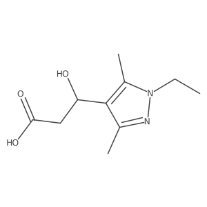 (3R)-3-(1-ethyl-3,5-dimethyl-1H-pyrazol-4-yl)-3-hydroxypropanoic acid结构式