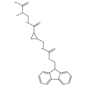 rac-3-{[(1R,2S)-2-[({[(9H-fluoren-9-yl)methoxy]carbonyl}amino)methyl]cyclopropyl]formamido}-2-methylpropanoic acid结构式