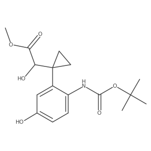 Methyl 2-[1-(2-{[(tert-butoxy)carbonyl]amino}-5-hydroxyphenyl)cyclopropyl]-2-hydroxyacetate结构式