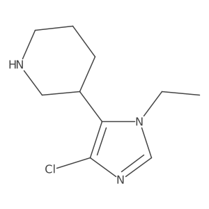 3-(4-chloro-1-ethyl-1H-imidazol-5-yl)piperidine结构式