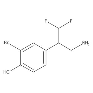 4-(3-Amino-1,1-difluoropropan-2-yl)-2-bromophenol结构式