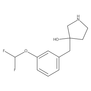 3-[[3-(difluoromethoxy)phenyl]methyl]pyrrolidin-3-ol结构式