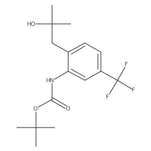 tert-butyl N-[2-(2-hydroxy-2-methylpropyl)-5-(trifluoromethyl)phenyl]carbamate结构式