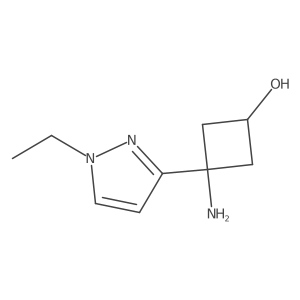 3-amino-3-(1-ethyl-1H-pyrazol-3-yl)cyclobutan-1-ol Structure
