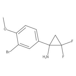 1-(3-Bromo-4-methoxyphenyl)-2,2-difluorocyclopropan-1-amine结构式