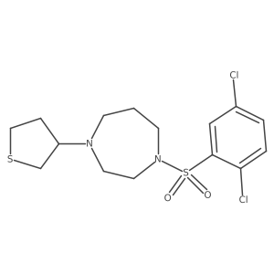 1-((2,5-Dichlorophenyl)sulfonyl)-4-(tetrahydrothiophen-3-yl)-1,4-diazepane结构式