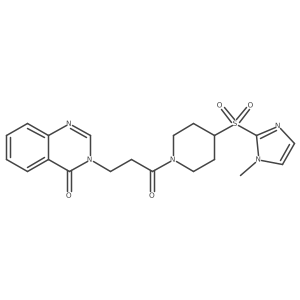 3-(3-(4-((1-methyl-1H-imidazol-2-yl)sulfonyl)piperidin-1-yl)-3-oxopropyl)quinazolin-4(3H)-one结构式