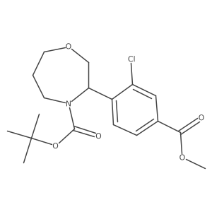 tert-Butyl 3-(2-chloro-4-(methoxycarbonyl)phenyl)-1,4-oxazepane-4-carboxylate Structure