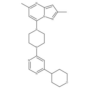 4-(4-{2,5-Dimethylpyrazolo[1,5-a]pyrimidin-7-yl}piperazin-1-yl)-6-(oxan-4-yl)pyrimidine结构式