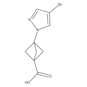 3-(4-Bromo-1-pyrazolyl)bicyclo[1.1.1]pentane-1-carboxylic Acid Structure