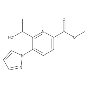 Methyl (R)-6-(1-hydroxyethyl)-5-(1H-pyrazol-1-yl)picolinate结构式