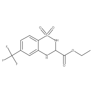 ethyl 1,1-dioxo-6-(trifluoromethyl)-3,4-dihydro-2H-1lambda6,2,4-benzothiadiazine-3-carboxylate结构式