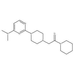 2-{4-[4-(Dimethylamino)pyrimidin-2-yl]piperazin-1-yl}-1-(piperidin-1-yl)ethan-1-one结构式