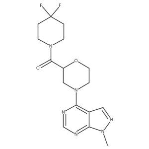 2-(4,4-difluoropiperidine-1-carbonyl)-4-{1-methyl-1H-pyrazolo[3,4-d]pyrimidin-4-yl}morpholine Structure
