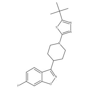 3-[1-(5-Tert-butyl-1,3,4-thiadiazol-2-yl)piperidin-4-yl]-6-fluoro-1,2-benzoxazole Structure