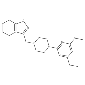3-({4-[6-ethyl-2-(methylsulfanyl)pyrimidin-4-yl]piperazin-1-yl}methyl)-4,5,6,7-tetrahydro-1H-indazole结构式