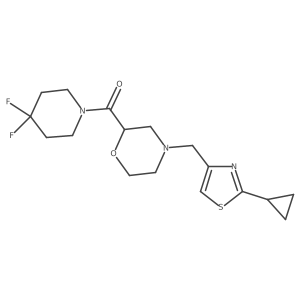 4-[(2-Cyclopropyl-1,3-thiazol-4-yl)methyl]-2-(4,4-difluoropiperidine-1-carbonyl)morpholine结构式