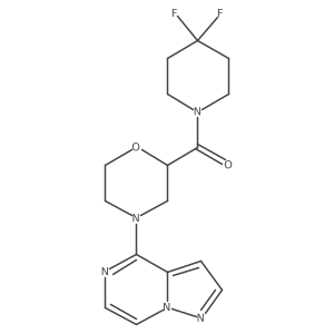 2-(4,4-Difluoropiperidine-1-carbonyl)-4-{pyrazolo[1,5-a]pyrazin-4-yl}morpholine结构式