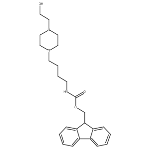 (9H-fluoren-9-yl)methyl N-{4-[4-(2-hydroxyethyl)piperazin-1-yl]butyl}carbamate Structure
