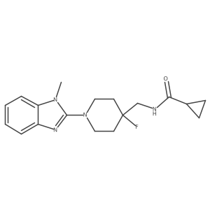 N-{[4-fluoro-1-(1-methyl-1H-1,3-benzodiazol-2-yl)piperidin-4-yl]methyl}cyclopropanecarboxamide结构式