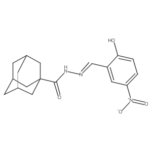 (3r,5r,7r,E)-N'-(2-hydroxy-5-nitrobenzylidene)adamantane-1-carbohydrazide结构式