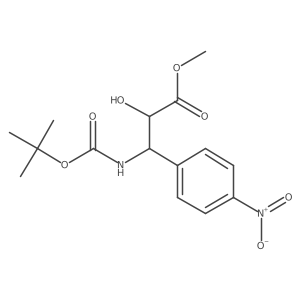 methyl (2R,3S)-3-{[(tert-butoxy)carbonyl]amino}-2-hydroxy-3-(4-nitrophenyl)propanoate结构式