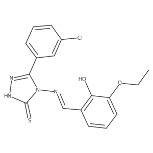 3-(3-Chlorophenyl)-4-((3-ethoxy-2-hydroxybenzylidene)amino)-1H-1,2,4-triazole-5(4H)-thione结构式