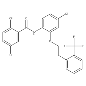 Benzamide,5-chloro-n-[4-chloro-2-[2-[2-(trifluoromethyl)phenyl]ethoxy]phenyl]-2-hydroxy-结构式