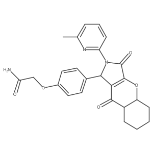 2-[4-[2-(6-methylpyridin-2-yl)-3,9-dioxo-4a,5,6,7,8,8a-hexahydro-1H-chromeno[2,3-c]pyrrol-1-yl]phenoxy]acetamide结构式
