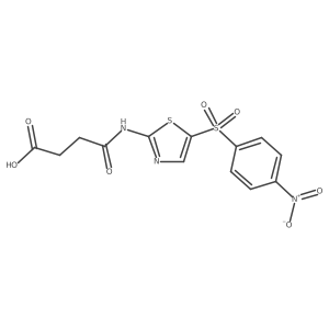 3-(N-{5-[(4-nitrophenyl)sulfonyl]-1,3-thiazol-2-yl}carbamoyl)propanoic acid结构式