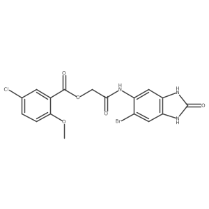 2-[(6-Bromo-2,3-dihydro-2-oxo-1H-benzimidazol-5-yl)amino]-2-oxoethyl 5-chloro-2-methoxybenzoate结构式