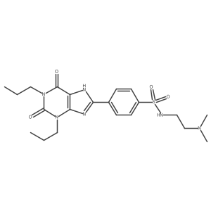 N-[2-(dimethylamino)ethyl]-4-(2,3,6,7-tetrahydro-2,6-dioxo-1,3-dipropyl-1H-purin-8-yl)benzenesulfonamide结构式