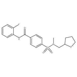 N-(2-fluorophenyl)-4-[methyl(2-oxolanylmethyl)sulfamoyl]benzamide结构式