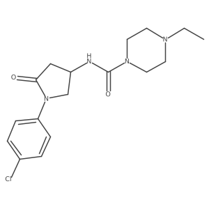 N-[1-(4-chlorophenyl)-5-oxopyrrolidin-3-yl]-4-ethylpiperazine-1-carboxamide结构式