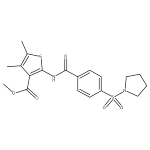 Methyl 4,5-dimethyl-2-(4-(pyrrolidin-1-ylsulfonyl)benzamido)thiophene-3-carboxylate结构式